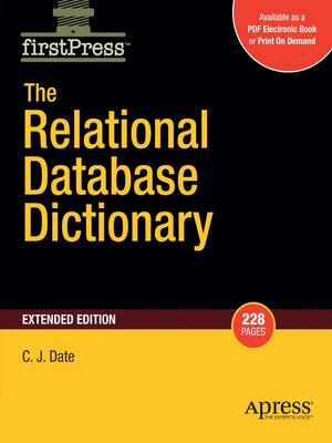 cover image of The Relational Database Dictionary, Extended Edition